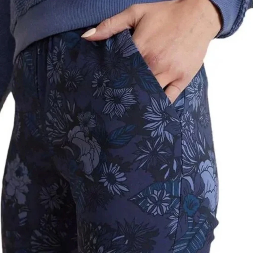 Marine Layer Re-Spun Allison Blue Floral Tropical Botanical Pull On Pants Size S